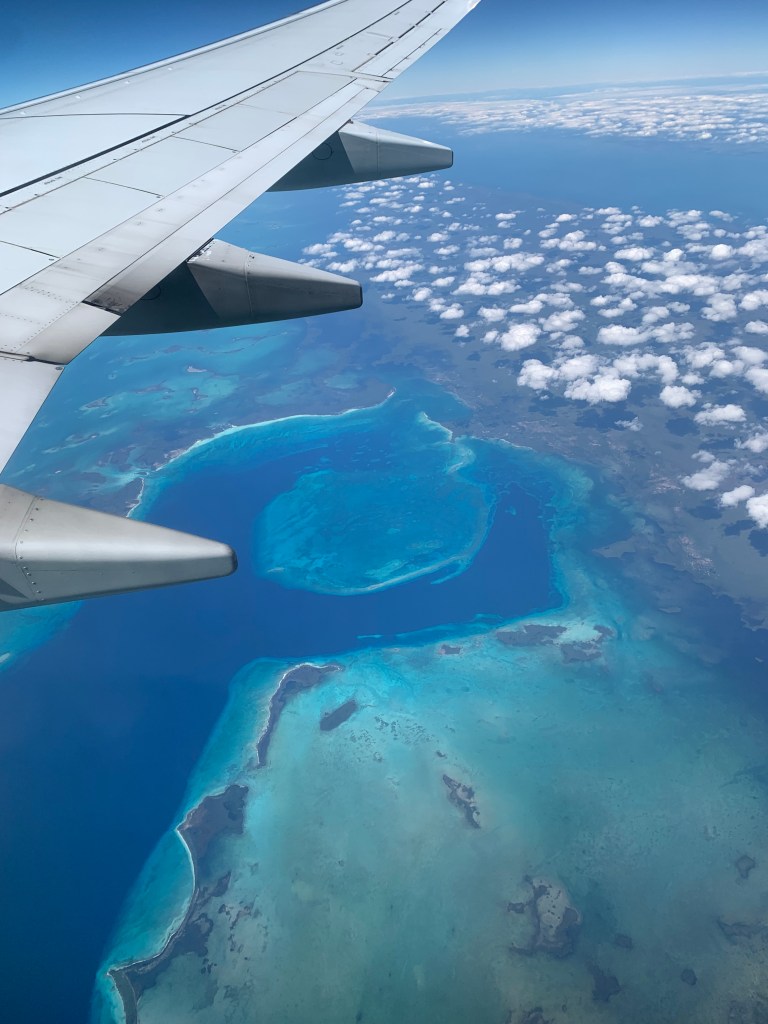 Flying over the Caribbean Sea